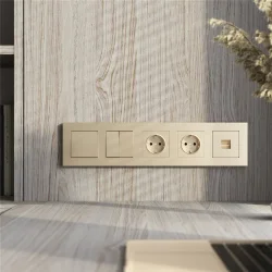 W0052911/ Рамка на 5 постов Slab (шампань софт) W0052911