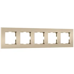 W0052911/ Рамка на 5 постов Slab (шампань софт) W0052911