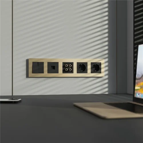 W0052911/ Рамка на 5 постов Slab (шампань софт) W0052911 - фото 2