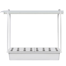 ULT-P44B-10W-SPSB IP40 AQUA SIMPLE WHITE Набор для гидропоники Минисад AQUA SIMPLE, светильник для растений светодиодный с подставкой, Спектр для рассады и цветения, Белый, TM Uniel