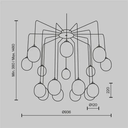 Подвесной светильник Branch G9х16 (Черный и Золото) - фото 3