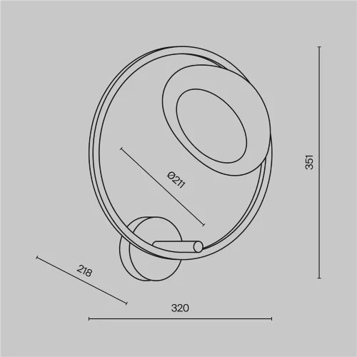 Настенный светильник (бра) Lunare 3000К 5Вт (Латунь) - фото