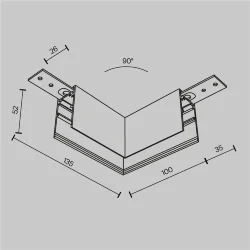 Коннектор угловой Exility накладной белый (Белый)