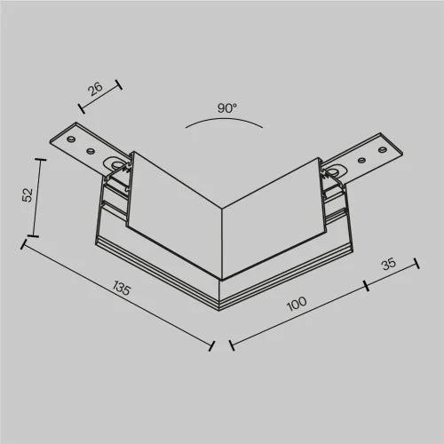 Коннектор угловой Exility накладной белый (Белый) - фото 6