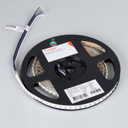 Светодиодная лента RT-Н120-10mm 24V RGBW-Day-4-in-1 (25 W/m, IP20, 4040, 5m) (Arlight, Открытый) 048747 - фото 6