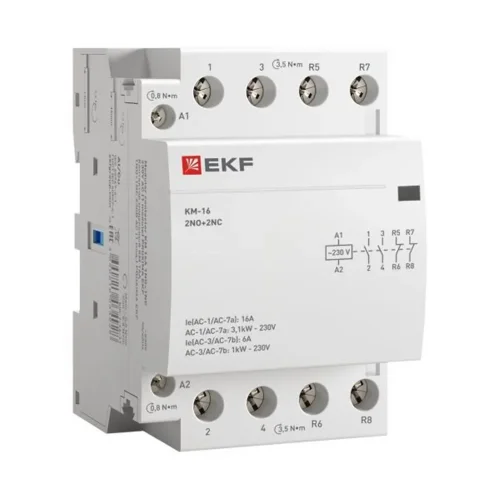 Контактор модульный КМ 16А 2NО+2NC (3 мод.) PROxima EKF km-3-16-22 - фото 2