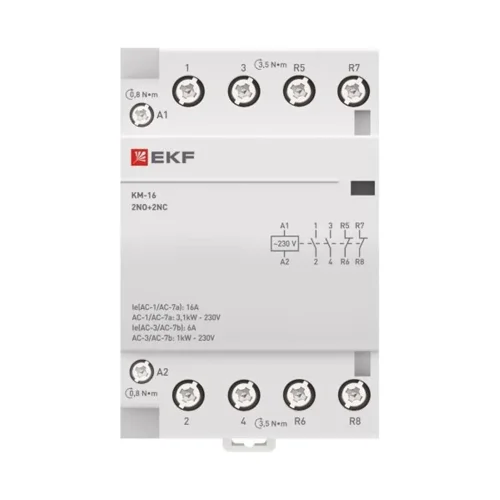 Контактор модульный КМ 16А 2NО+2NC (3 мод.) PROxima EKF km-3-16-22 - фото 3