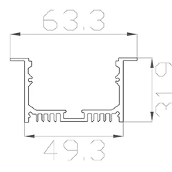 Алюминиевый профиль LC-LPV-3263 171 (2000х49/63х32мм с рассеивателем)
