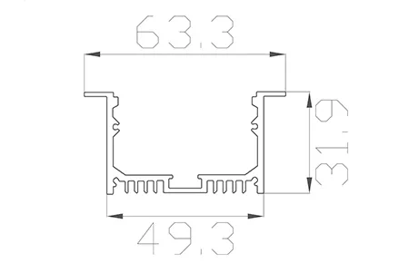 Алюминиевый профиль LC-LPV-3263 171 (2000х49/63х32мм с рассеивателем) - фото II