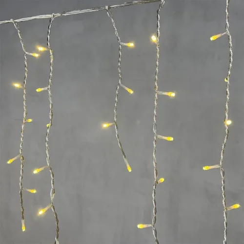 Гирлянда Бахрома 5 x 0,9 м Шампань 220В, 348 LED, Провод Прозрачный Силикон, IP65. Фото 2.