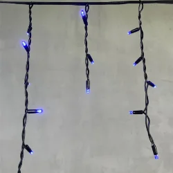 Гирлянда Бахрома 3,1 x 0,5 м Синяя 220В, 120 LED, Провод Черный Каучук, IP65