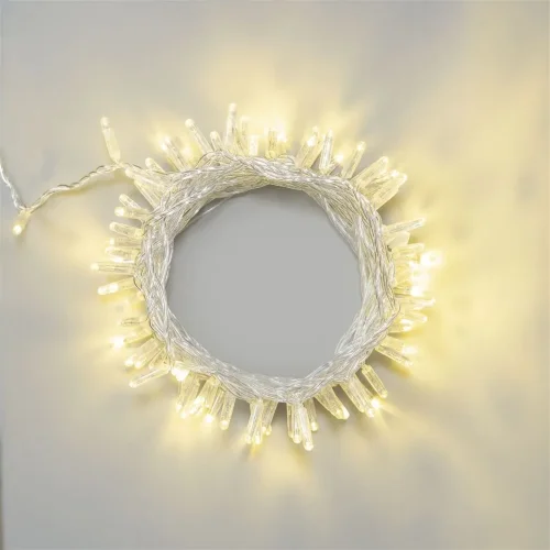 Гирлянда Нить с Колпачком 10м Шампань 24В, 100 LED, Провод Прозрачный ПВХ, IP65. Фото 1.