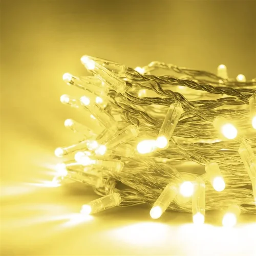 Гирлянда Нить с Колпачком 10м Шампань 24В, 100 LED, Провод Прозрачный ПВХ, IP65. Фото 3.