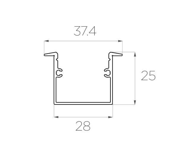 Профиль врезной алюминиевый LC-LPV-2537-2 Anod - фото 2