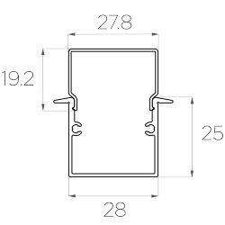 Профиль врезной алюминиевый LC-LPV-2537-2 Anod