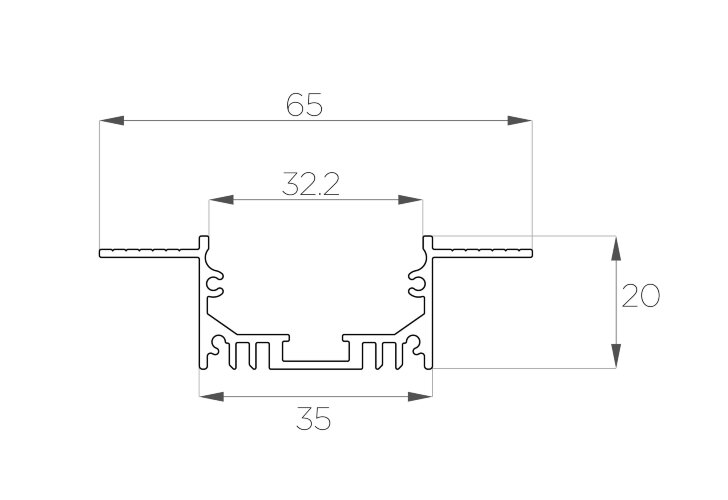 Профиль алюминиевый под шпаклевку LC-LPSH-2065-2 Anod - фото 2