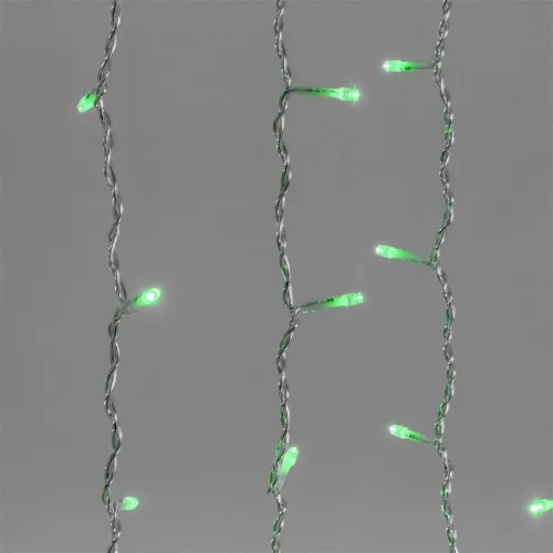 Гирлянда Занавес 1 x 6 м Зеленый 220В, 600 LED, Провод Прозрачный ПВХ, IP54. Фото 3.