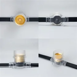 Белт-Лайт 10м, Провод Черный Каучук, Шаг 100 см, 10 Прозрачных Патронов, IP65