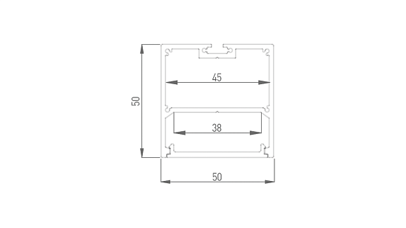 Подвесной/накладной алюминиевый профиль Design LED LS 5050, 2500 мм, анодированный, LS.5050-R. Фото 3
