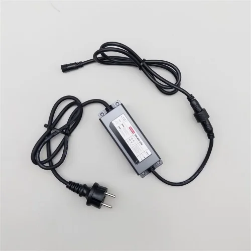 Блок Питания Электронный 60W для Нитей 24В, до 1000 LED, Провод Черный Каучук, IP65. Фото 1.