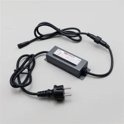 Блок Питания Электронный 60W для Нитей 24В, до 1000 LED, Провод Черный Каучук, IP65