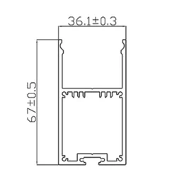 Алюминиевый профиль LC3567 178 (2000х35х67мм с рассеивателем)