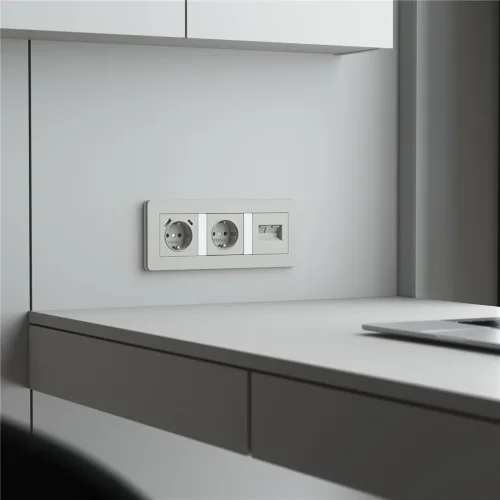 Накладка для двойной розетки Еthernet RJ-45 (дымчатый) W1291104 - фото 3