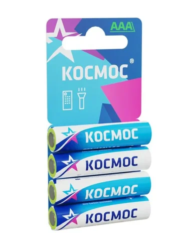 Элемент питания солевой AAA/R03 4хBL (блист.4шт) КОСМОС KOCR034BL - фото