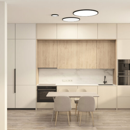 DK6524-BK Накладной светильник THIN, IP40, 50W, 3000K/4000K/6500K, переключатель цветовой температуры на корпусе, черный, полимер. Фото 2
