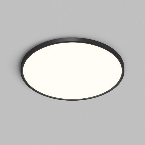 DK6524-BK Накладной светильник THIN, IP40, 50W, 3000K/4000K/6500K, переключатель цветовой температуры на корпусе, черный, полимер.
