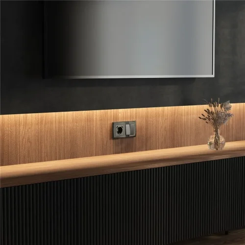 Рамка из стекла на 2 поста Diamant черный W0021208 - фото 2