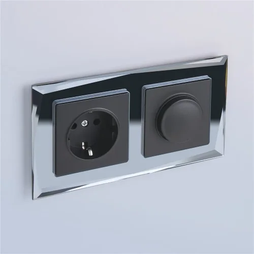 Рамка из стекла на 2 поста Diamant черный W0021208 - фото 5