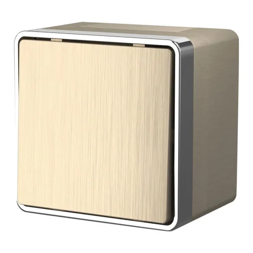 Выключатель одноклавишный влагозащищенный Gallant шампань рифленый W5010210 - фото