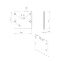 Заглушка для профиля LC-LP-3535 (175)
