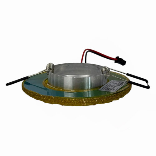 DLS-L143 GU5.3 GLASSY-LIGHT TEA Светильник декоративный встраиваемый, серия Luciole, Без лампы, цоколь GU5.3, Доп, светодиодная подсветка 3Вт, Стекло, Зеркальный-светло-коричневый - фото 4
