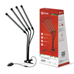 Светильник настольный на прищепке светодиодный СНП-Т2-ФИТО 4П40 красно-синий 40Вт 4 плафона, пульт на шнуре IN HOME