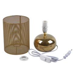 UML-B307 E14 GOLD-COPPER Светильник настольный декоративный под лампу Е14, 40W, Механический выключатель, Золотой-Медный