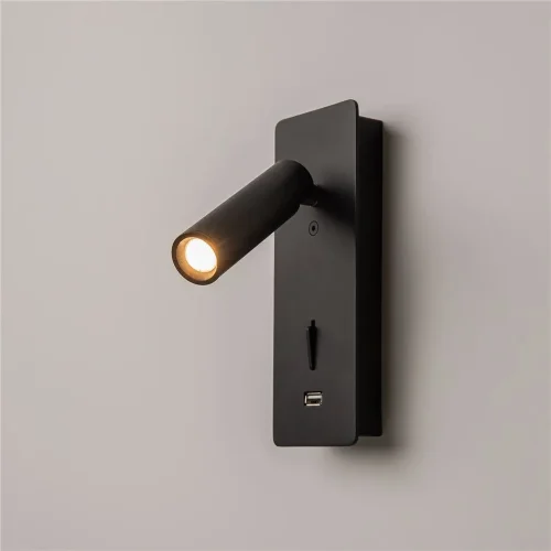 Встраиваемый настенный светильник (бра) Mirax 3000К 3Вт IP 20 (Черный) - фото 12