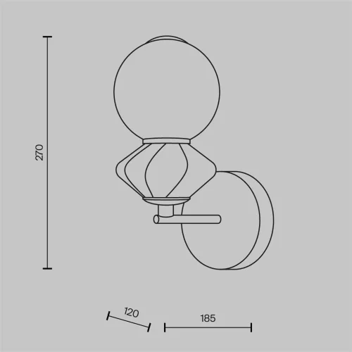 Настенный светильник (бра) Brosche 3000K 5Вт (Латунь) - фото 2