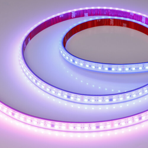 Светодиодная лента герметичная SPI-PS-A120-12mm 24V RGB-PX6-BPT (23 W/m, IP67, 2835, 5m) (Arlight, бегущий огонь) - фото 1