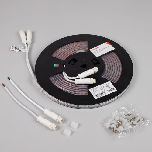 Светодиодная лента герметичная SPI-PS-A120-12mm 24V RGB-PX6-BPT (23 W/m, IP67, 2835, 5m) (Arlight, бегущий огонь) - фото 3