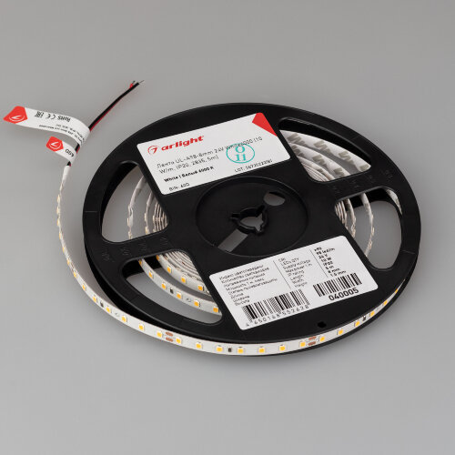 Светодиодная лента UL-А98-8mm 24V White6000 (10 W/m, IP20, 2835, 5m) (Arlight, 7 лет) 040005 - фото 2