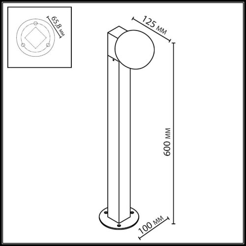 Грунтовый светильник «ODEON LIGHT» 7124/1G, серия: VIVA (крепление на планке). Фото 2.