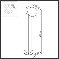 Грунтовый светильник «ODEON LIGHT» 7124/1G, серия: VIVA (крепление на планке)