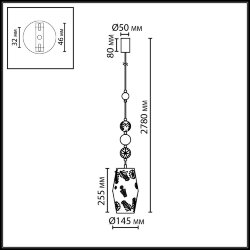 Подвес «ODEON LIGHT EXCLUSIVE» 5444/1, серия: KARELIA (крепление на планке)