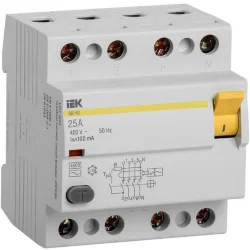 Выключатель дифференциального тока (УЗО) 4п 25А 100мА тип AC ВД1-63 KARAT IEK MDV10-4-025-100