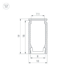 Профиль LINE-1019-2000 ANOD (Arlight, Алюминий)