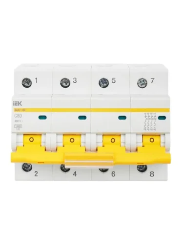 Выключатель автоматический модульный 4п C 80А 10кА ВА47-100 KARAT IEK MVA40-4-080-C - фото 2