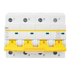 Выключатель автоматический модульный 4п C 80А 10кА ВА47-100 KARAT IEK MVA40-4-080-C