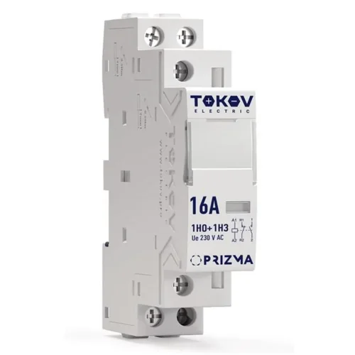 Контактор модульный 18мм 16А 230В АС 1НО 1НЗ PRIZMA TOKOV ELECTRIC TKE-PZ-MC-1-16-230-11 - фото